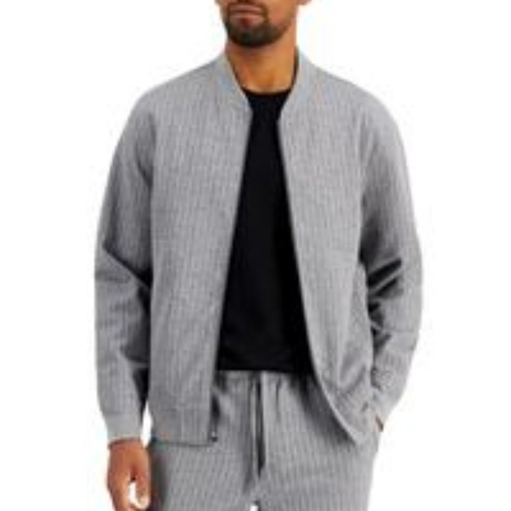 Alfani Men's Regular-Fit Pinstripe Bomber Jacket